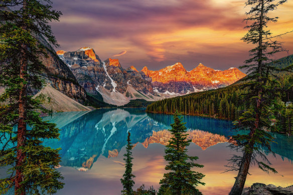 Valley of the Ten Peaks near Lake Louise, Banff National Park.