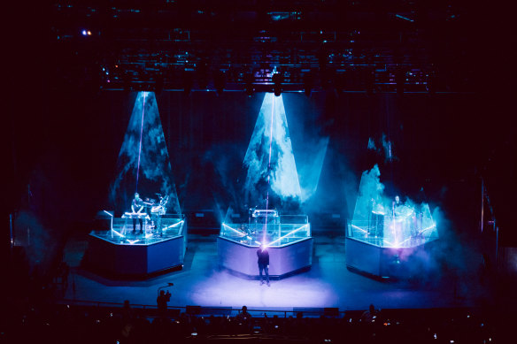 Rufus Du Sol perform at Red Rocks, Colorado, earlier this year.