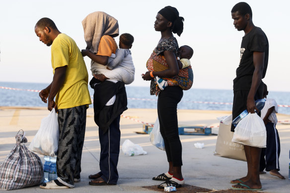 Thousands of migrants and refugees have landed on the Italian island of Lampedusa this week after crossing the Mediterranean.