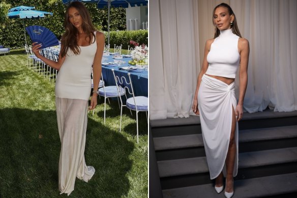 No red carpet required: Nadia Bartel in Henne at a Cetaphil event for the Australian Open; At the June opening of her Henne boutique in Sydney.
