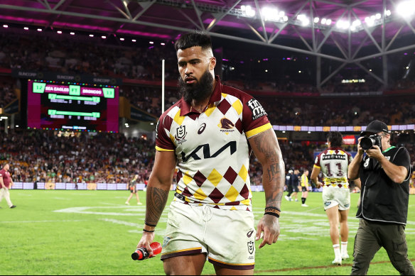 News of his father’s arrest hit the news in Australia as Payne Haas was on the team bus as the Broncos travelled to Suncorp Stadium for the Magic Round clash against Manly.
