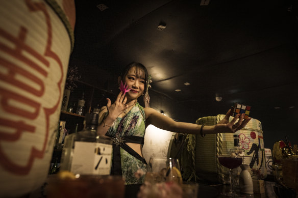 Kaori Kitazawa performs at Maho Magic Bar in Melbourne.