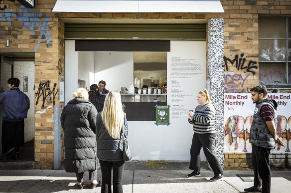 Melbourne’s Mile End bagel shop has started a popular early bird “happy hour” with $3 coffee at two of its locations.