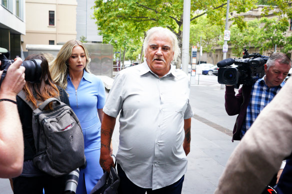 Jeffrey Corfe arriving at the County Court on Tuesday.