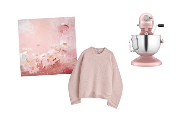 “Pinco” canvas print; Cashmere jumper; Stand mixer.  