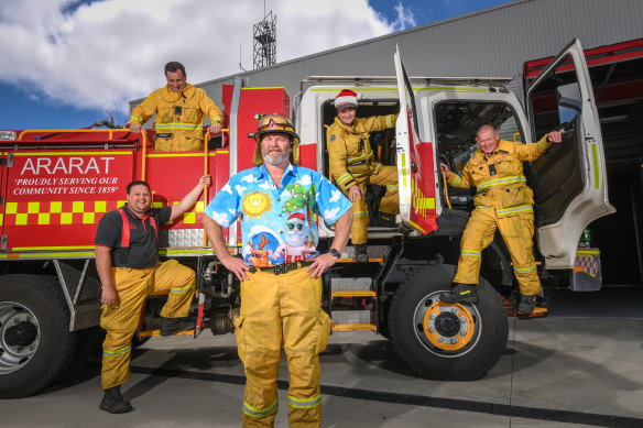 Members of the Ararat crew try to embrace Christmas as they prepared to swing into action.