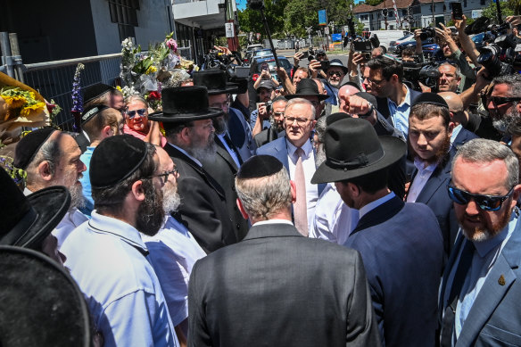 Prime Minister Anthony Albanese visited Adass Israel synagogue in Melbourne on Tuesday, December 10. 