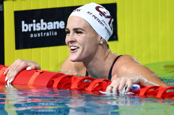 Shayna Jack after placing second in the 100m freestyle final to confirm she will contest the individual event in Paris.