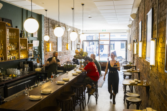 The interior at Maggie’s Snacks and Liquor, Brunswick East.