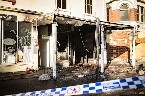 The gutted shopfront on Nelson Place, Williamstown.