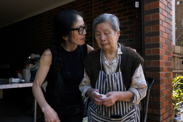 Monica Louey with her mum, Sue.