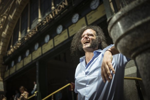 Laurence Hewson outside Flinders Street on Wednesday.