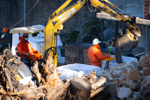 Clean up operations at the Hunters Hill site.