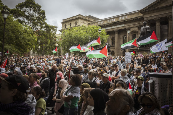 Free Palestine protesters rallied around Australia on Sunday for the 15th weekend in a row.