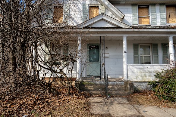 The porch of the home at 2 Blake Street. Neighbours were unaware a boy lived in the house.