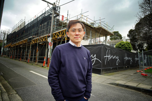 Prime Edition director Eric Loi near the development site in South Yarra.