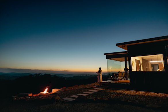 Under the night skies.