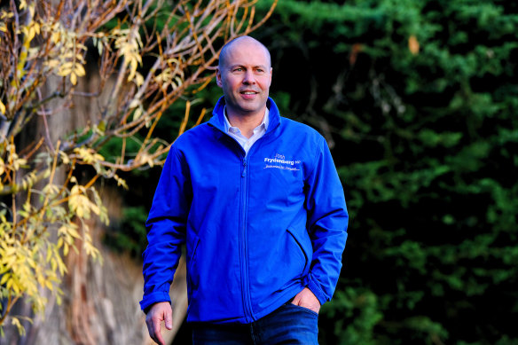 Josh Frydenberg in Fairview Park, Hawthorn, on Thursday.