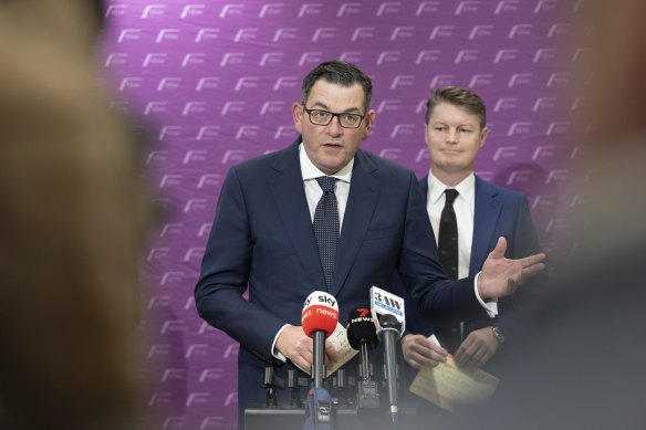 Premier Daniel Andrews and Transport Minister Ben Carroll on Thursday.