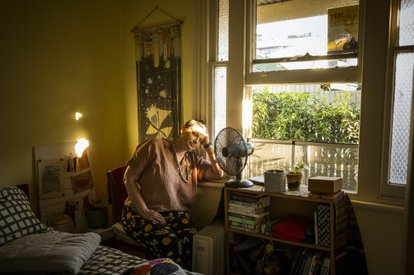 Madeline Cooper has long COVID and finds the extreme summer temperatures in her rental home make it hard to manage her illness and work.