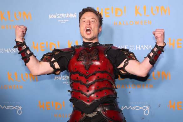 Elon Musk, in Halloween costume.