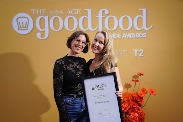 Regional Restaurant of the Year	 winner Barragunda Dining, including chef Simone Watts (right).