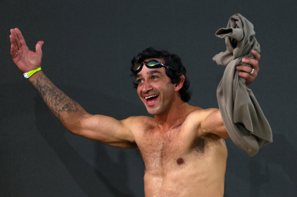 Johnathan Thurston before the celebrity relay race.