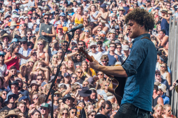 Falls Festival organisers have announced this year's event will be fully "home grown". Vance Joy playing Falls Festival 2014.