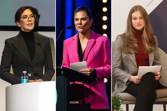 Royal robes: Crown Princess Mary of Denmark, Crown Princess Victoria of Sweden and Princess Leonor of Spain understand the power of jackets and blazers.