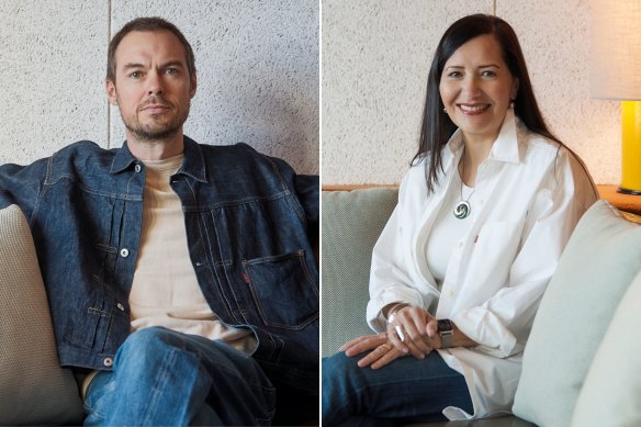 Paul O’Neill, design director at Levis, and  in-house historian Tracey Panek.