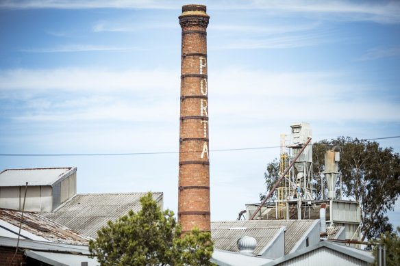 Landmark: the brick chimney at Porta Timber in Heidelberg Road, Fairfield.