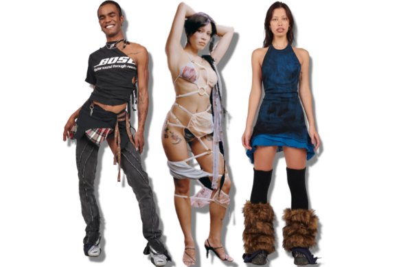 Some of Australia’s “designer rags”, from left to right: Karla Laidlaw, Ramp Tramp Tramp Stamp, and Karla Laidlaw.
