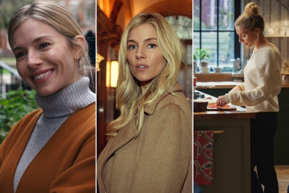 Sienna Miller as Sophie in the Netflix series Anatomy of a Scandal defines soft power dressing with rich fabrics, neutral tones and the strategic use of white.