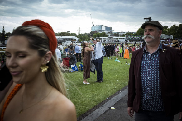 Punters enjoy the festivities at Melbourne Cup Day.