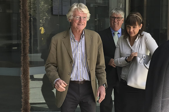 Julian Wright leaves the WA Supreme Court in Perth after an earlier court sitting.