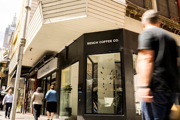 Bench Coffee on the corner of Little Collins Street and Balcombe Place.