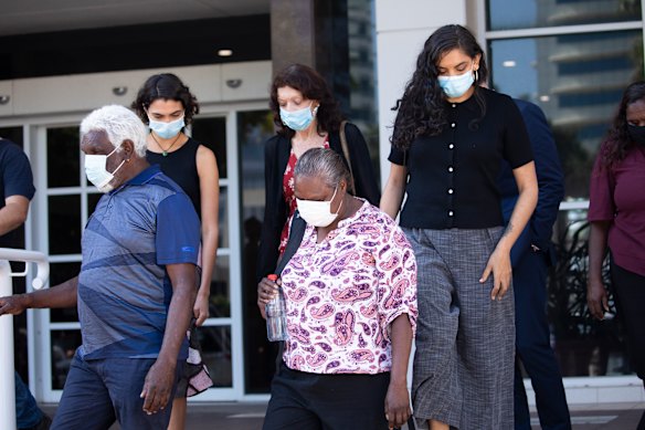 Family and supporters made the long trek from Yuendumu.