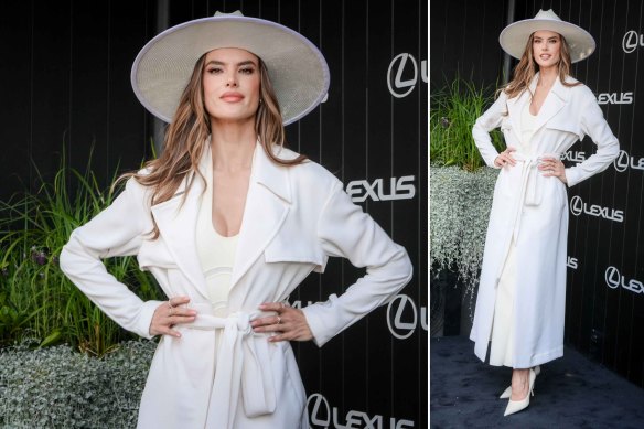 Supermodel Alessandra Ambrosio in Paris Georgia as an exclusive guest of Lexus at Derby Day.