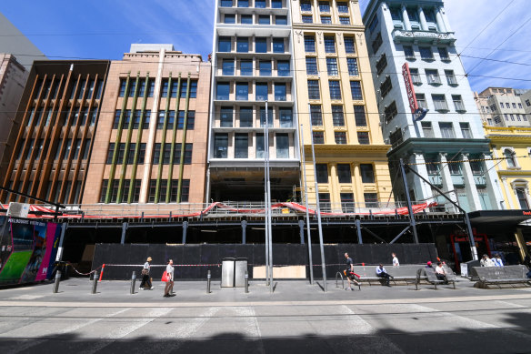 The southern side of Bourke Street Mall is being redeveloped.