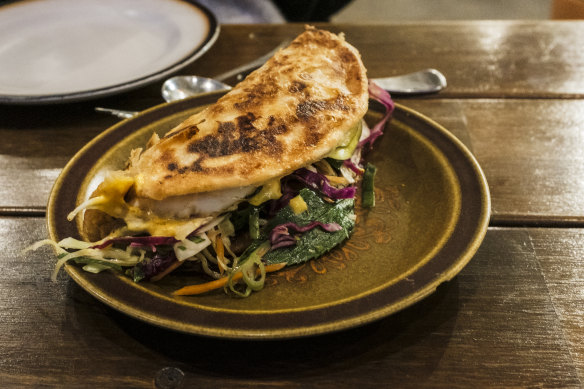 Fried egg paratha.