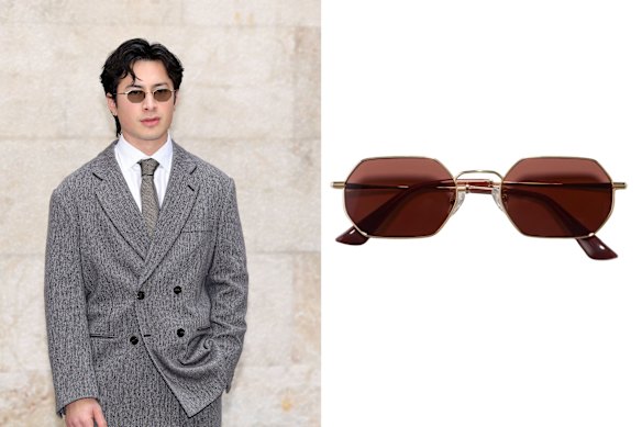 Above left: Hudson Williams; right: Uniqlo sunglasses.