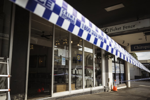 Shots were fired into the Picket Fence cafe in Ivanhoe East on Sunday morning. 
