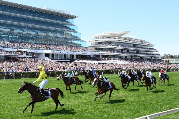 Mark Zahra riding Without A Fight wins the Melbourne Cup