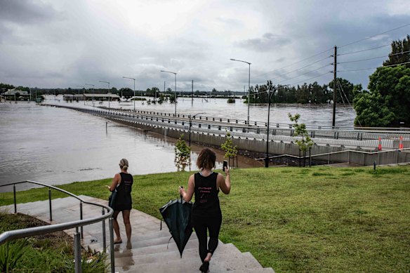 The new Windsor Bridge was swallowed by floods in March 2022.