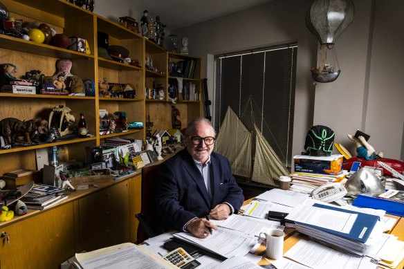 Player agent turned concussion campaigner Peter Jess in his Essendon office.