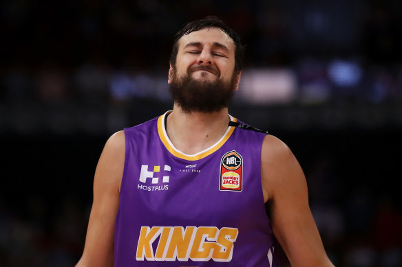 Andrew Bogut during game one of the NBL finals series. 