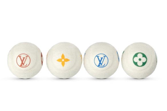 A set of Louis Vuitton’s monogrammed balls, which come with the luxury brand’s racquet holder.
