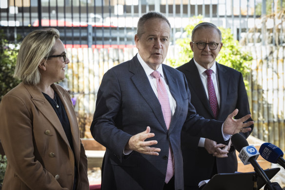 Bill Shorten (centre) was key to the conception of the NDIS during the Rudd government.