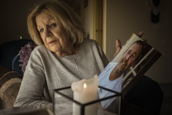 83-year-old Valerie Fitzell  grieves the loss of her son Allan who died at age 52 in May. 