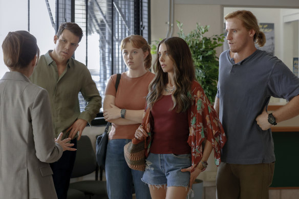 The Delaney siblings: Troy (Jake Lacy), Brie (Essie Randles), Amy (Alison Brie) and Logan (Conor Merrigan Turner).